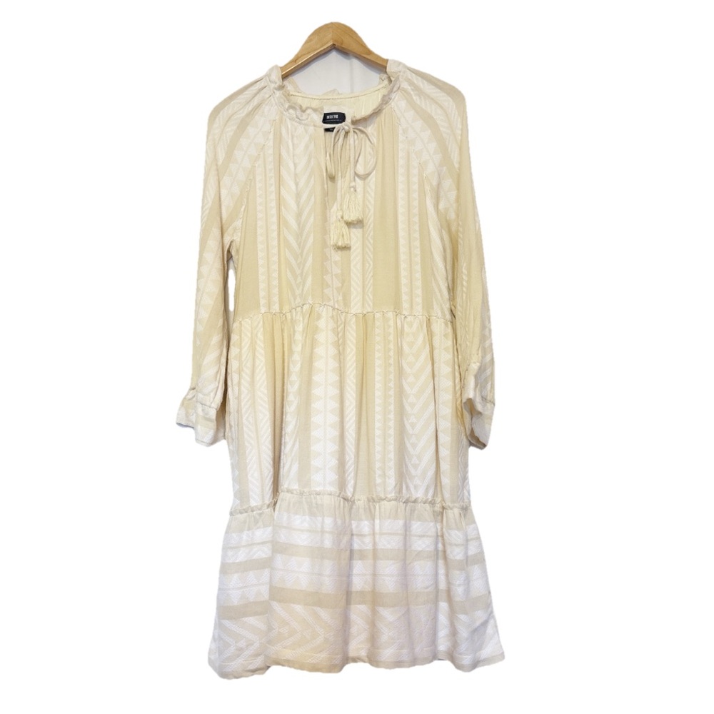 Anthropologie Maeve Dominique Tunic Dress Creme White size Medium Petite - Picture 4 of 11